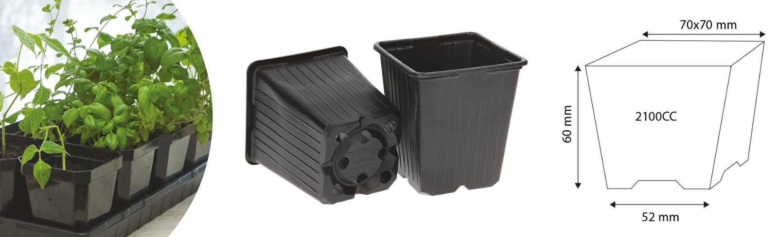 POT CARRE NOIR